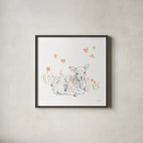Spring Lambs III by Katrina Pete. Shown in a sleek black glass frame for a contemporary gallery look. Available as an archival giclee rolled canvas, fine art paper, or poster print. SKU 77832a.