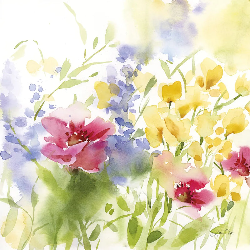Spring Meadow I by Katrina Pete. SKU 72244a. Archival Giclee Fine art print for wall decor.