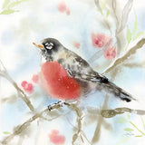 Spring Robin by Katrina Pete. SKU 76170a. Archival Giclee Fine art print for wall decor.