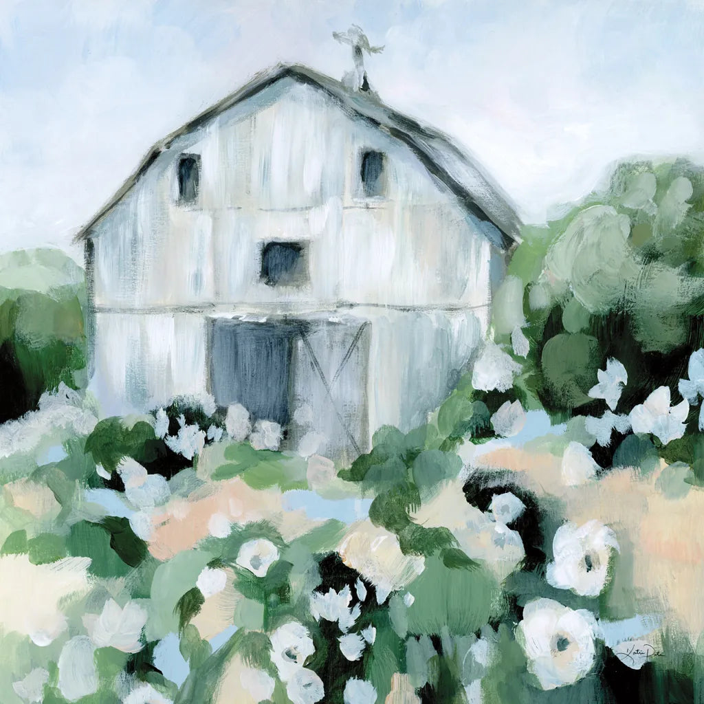 Summer Barn by Katrina Pete. SKU 76010a. Archival Giclee Fine art print for wall decor.
