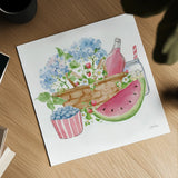 Summer Picnic I by Katrina Pete. Shown as a detailed flat fine art print, highlighting archival giclee quality. Available as an archival giclee rolled canvas, fine art paper, or poster print. SKU 103282a.