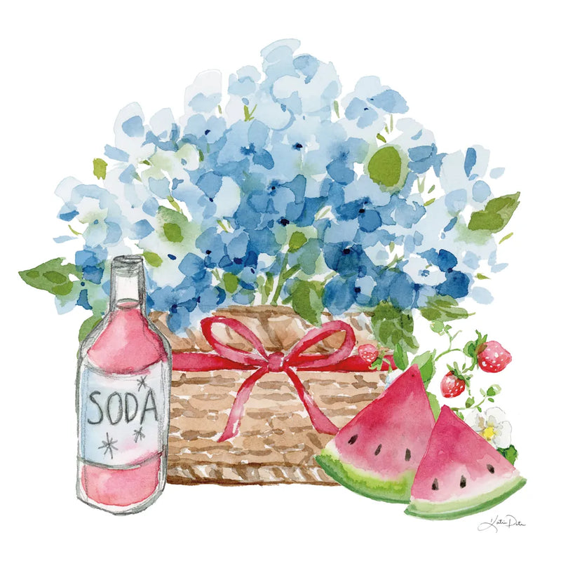 Summer Picnic II by Katrina Pete. SKU 103283a. Archival Giclee Fine art print for wall decor.