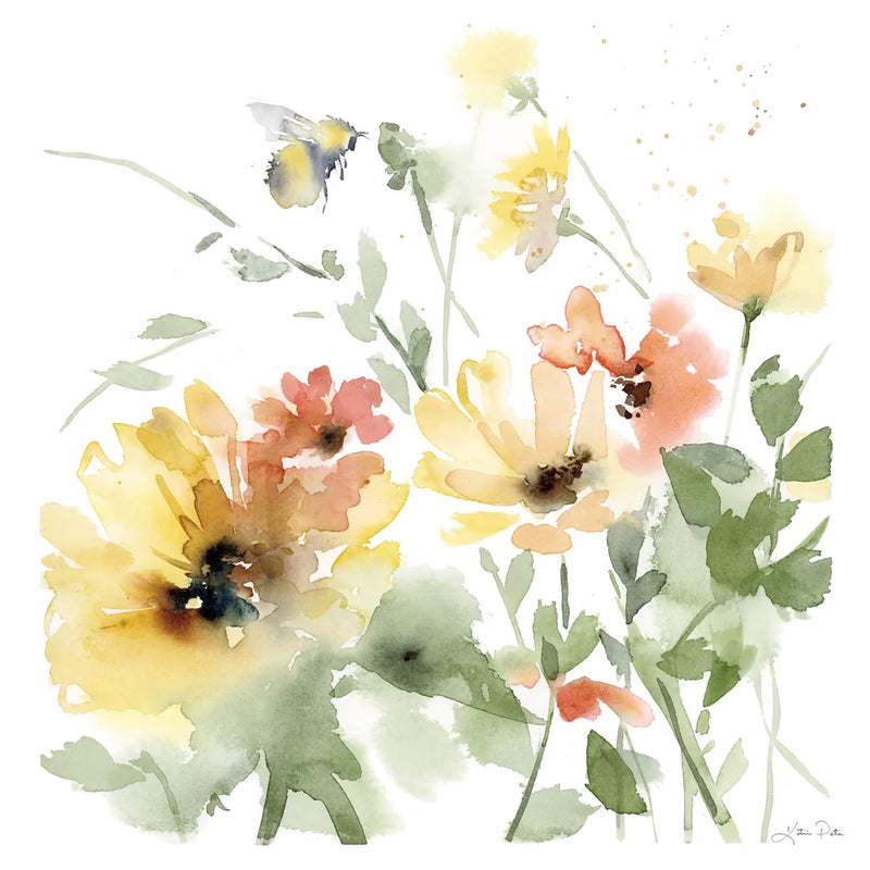 Sunflower Meadow I by Katrina Pete. SKU 72080a. Archival Giclee Fine art print for wall decor.