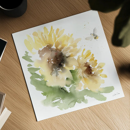 Sunflower Meadow II by Katrina Pete. Shown as a detailed flat fine art print, highlighting archival giclee quality. Available as an archival giclee rolled canvas, fine art paper, or poster print. SKU 72081a.