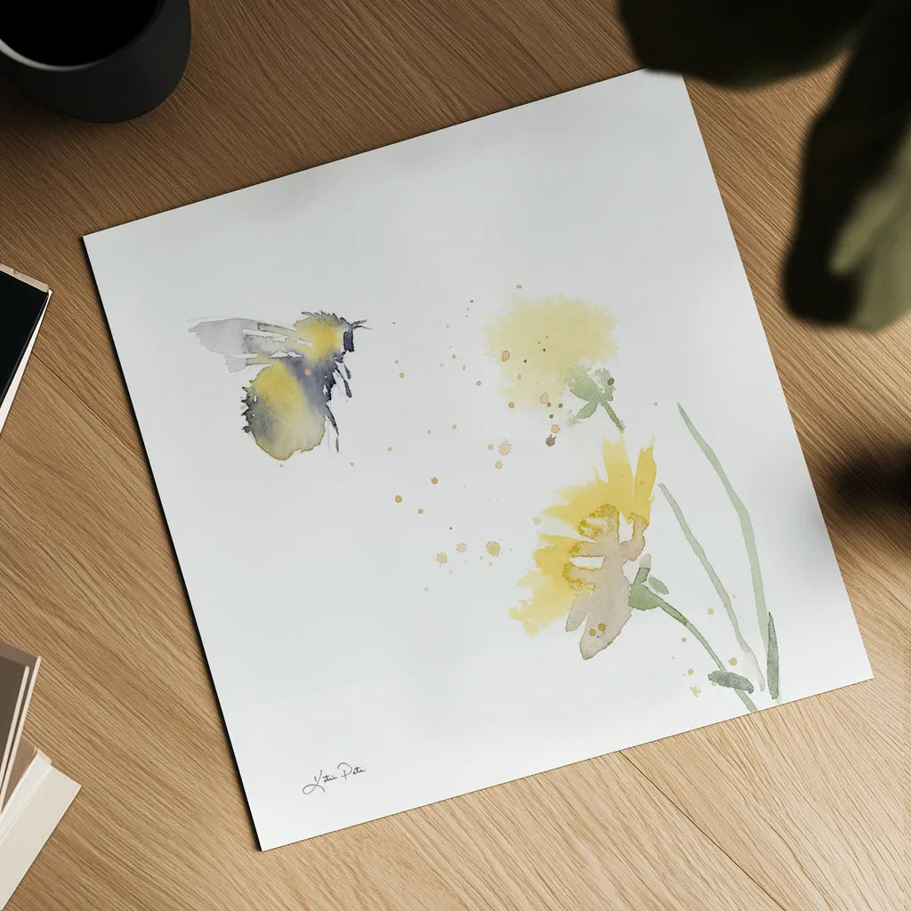 Sunflower Meadow IV by Katrina Pete. Shown as a detailed flat fine art print, highlighting archival giclee quality. Available as an archival giclee rolled canvas, fine art paper, or poster print. SKU 72083a.