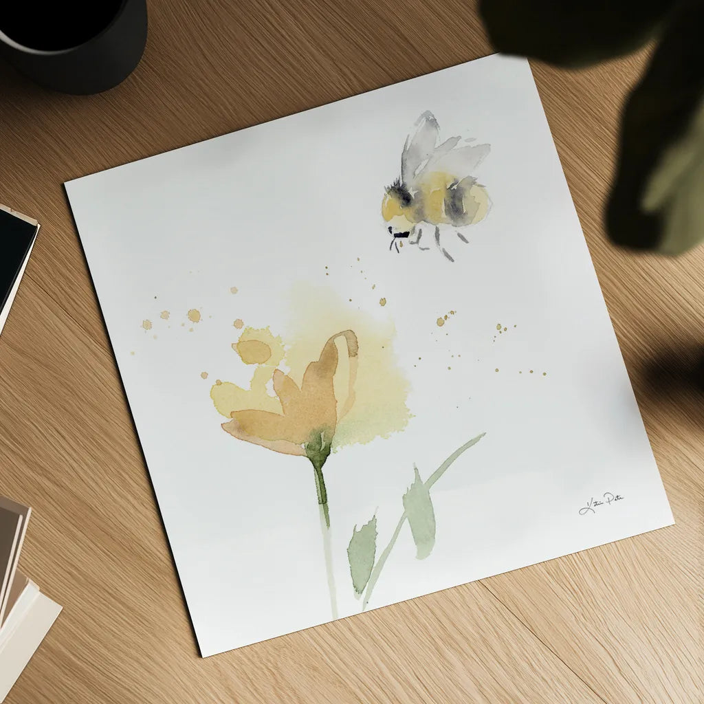 Sunflower Meadow V by Katrina Pete. Shown as a detailed flat fine art print, highlighting archival giclee quality. Available as an archival giclee rolled canvas, fine art paper, or poster print. SKU 72084a.