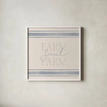 Sweet Farm I by Katrina Pete. Shown in a crisp white glass frame for a clean and minimalist style. Available as an archival giclee rolled canvas, fine art paper, or poster print. SKU 87297a.