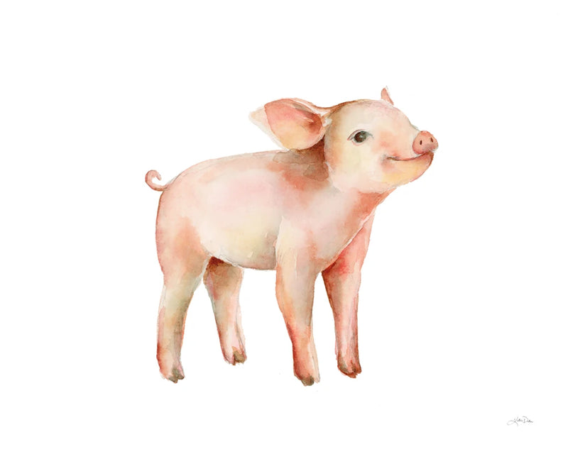Sweet Piggy on White by Katrina Pete