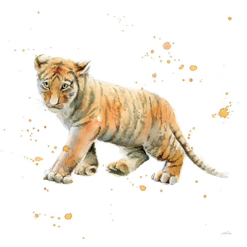 Tiger Cub by Katrina Pete. SKU 66165a. Archival Giclee Fine art print for wall decor.