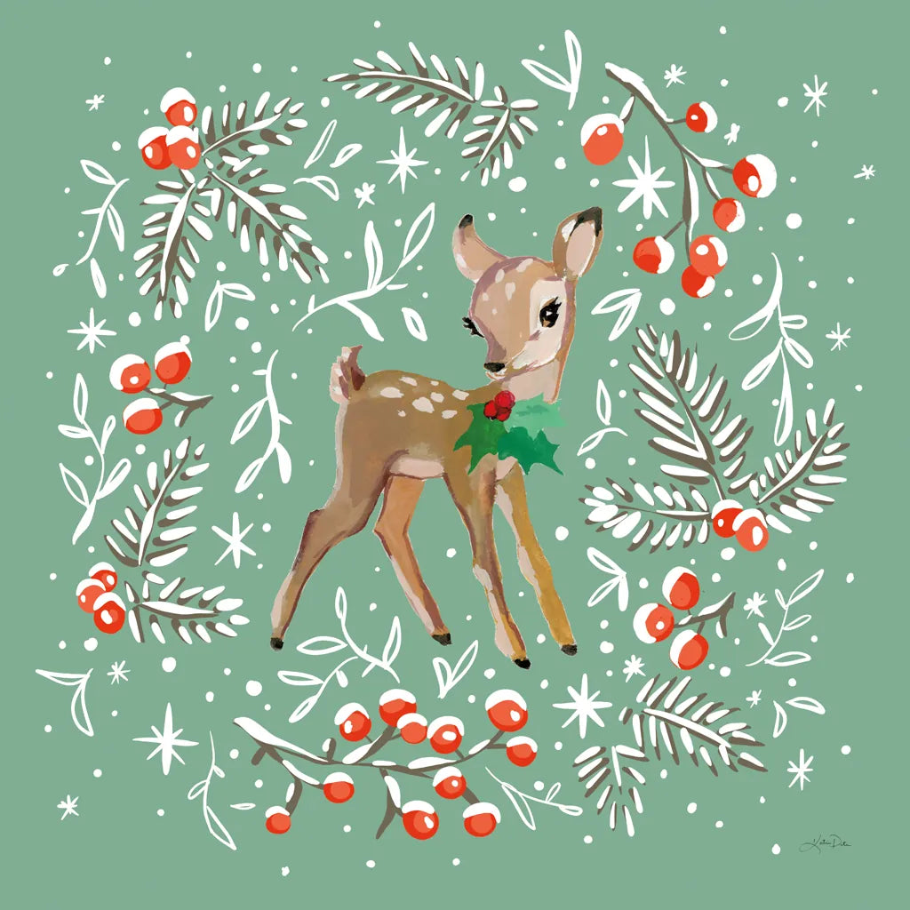 Vintage Christmas I by Katrina Pete. SKU 101673a. Archival Giclee Fine art print for wall decor.