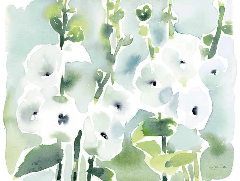 White Hollyhocks by Katrina Pete