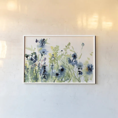 Wild Meadow Flowers by Katrina Pete. shown as a paper print in a white frame. Available as a archival giclee rolled canvas, fine art paper, or poster print. SKU 71424i.