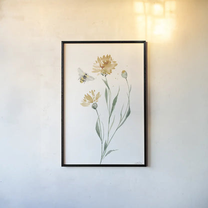 Wild for Honeybloom Wildflowers III by Katrina Pete. shown as a paper print in a black flame. Available as a archival giclee rolled canvas, fine art paper, or poster print. SKU 88076h.