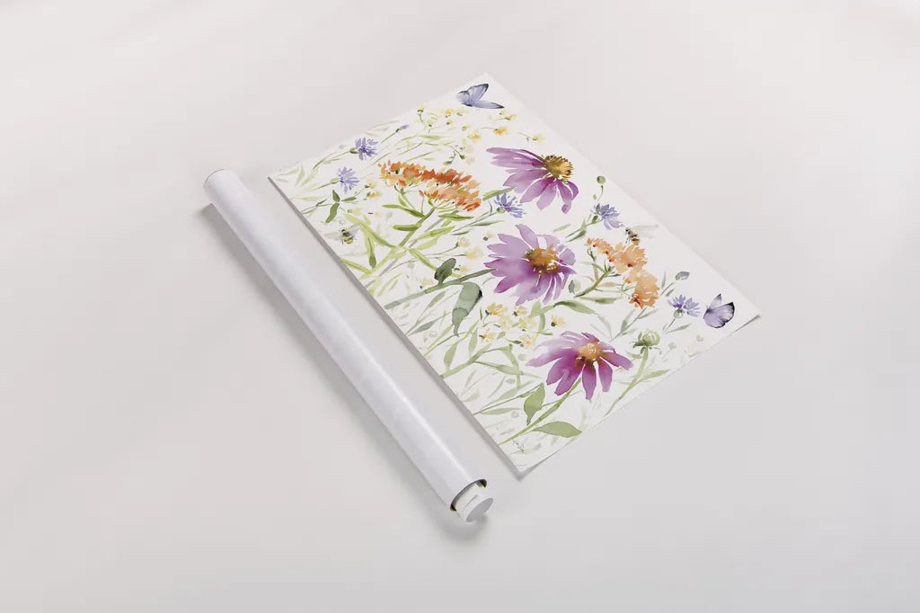 Wild for Wildflowers I by Katrina Pete. shown as a rolled paper print. Available as archival giclee rolled canvas, fine art paper, or poster print. SKU 82750i.