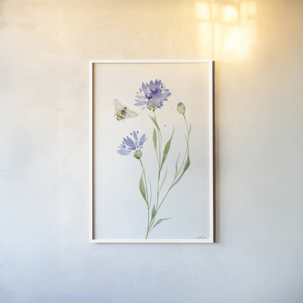 Wild for Wildflowers III by Katrina Pete. shown as a paper print in a white frame. Available as a archival giclee rolled canvas, fine art paper, or poster print. SKU 82752h.