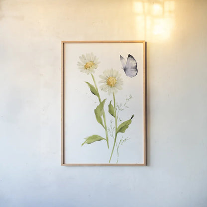 Wild for Wildflowers IV by Katrina Pete. shown as a paper print in a natural frame. Available as a archival giclee rolled canvas, fine art paper, or poster print. SKU 82753h.