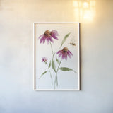 Wild for Wildflowers V by Katrina Pete. shown as a paper print in a white frame. Available as a archival giclee rolled canvas, fine art paper, or poster print. SKU 82754h.