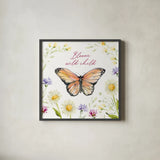 Wild for Wildflowers VI by Katrina Pete. Shown in a sleek black glass frame for a contemporary gallery look. Available as an archival giclee rolled canvas, fine art paper, or poster print. SKU 82755a.