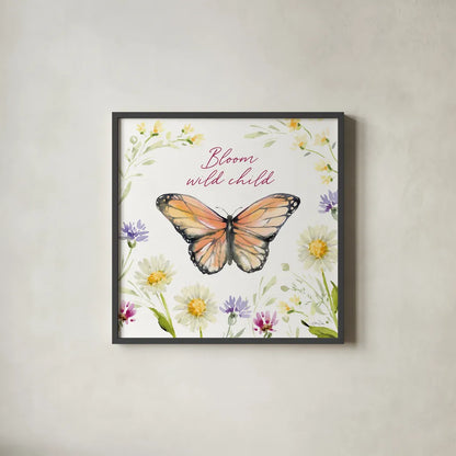 Wild for Wildflowers VI by Katrina Pete. Shown in a sleek black glass frame for a contemporary gallery look. Available as an archival giclee rolled canvas, fine art paper, or poster print. SKU 82755a.