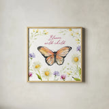 Wild for Wildflowers VI by Katrina Pete. Shown in a natural wood glass frame for a timeless modern aesthetic. Available as an archival giclee rolled canvas, fine art paper, or poster print. SKU 82755a.