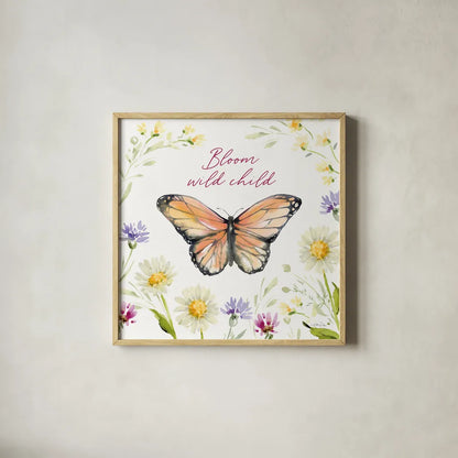 Wild for Wildflowers VI by Katrina Pete. Shown in a natural wood glass frame for a timeless modern aesthetic. Available as an archival giclee rolled canvas, fine art paper, or poster print. SKU 82755a.