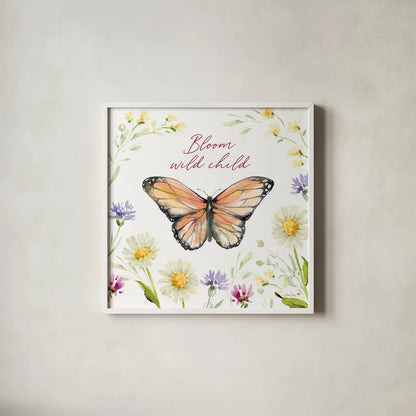 Wild for Wildflowers VI by Katrina Pete. Shown in a crisp white glass frame for a clean and minimalist style. Available as an archival giclee rolled canvas, fine art paper, or poster print. SKU 82755a.