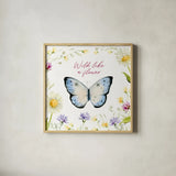 Wild for Wildflowers VII by Katrina Pete. Shown in a natural wood glass frame for a timeless modern aesthetic. Available as an archival giclee rolled canvas, fine art paper, or poster print. SKU 82756a.