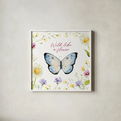 Wild for Wildflowers VII by Katrina Pete. Shown in a crisp white glass frame for a clean and minimalist style. Available as an archival giclee rolled canvas, fine art paper, or poster print. SKU 82756a.