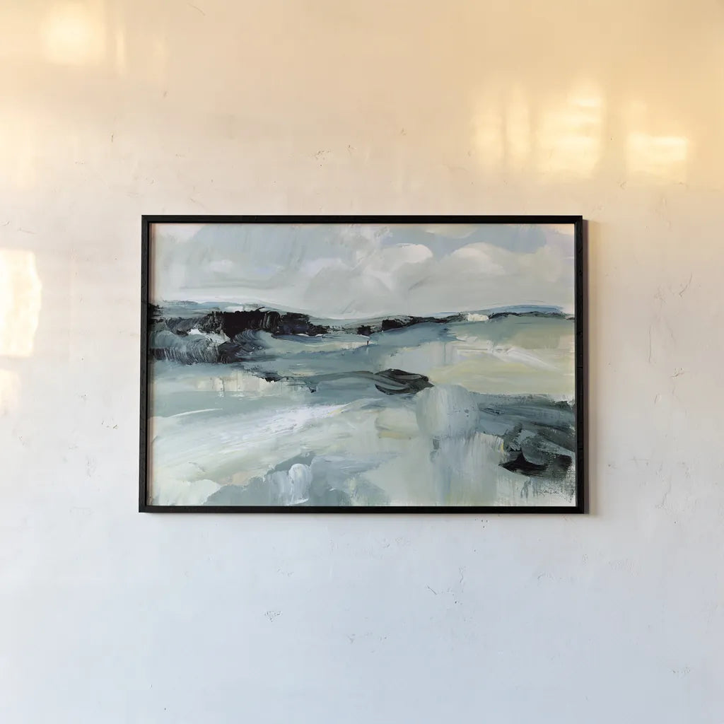 Windswept Landscape by Katrina Pete. shown as a paper print in a black flame. Available as a archival giclee rolled canvas, fine art paper, or poster print. SKU 73250i.