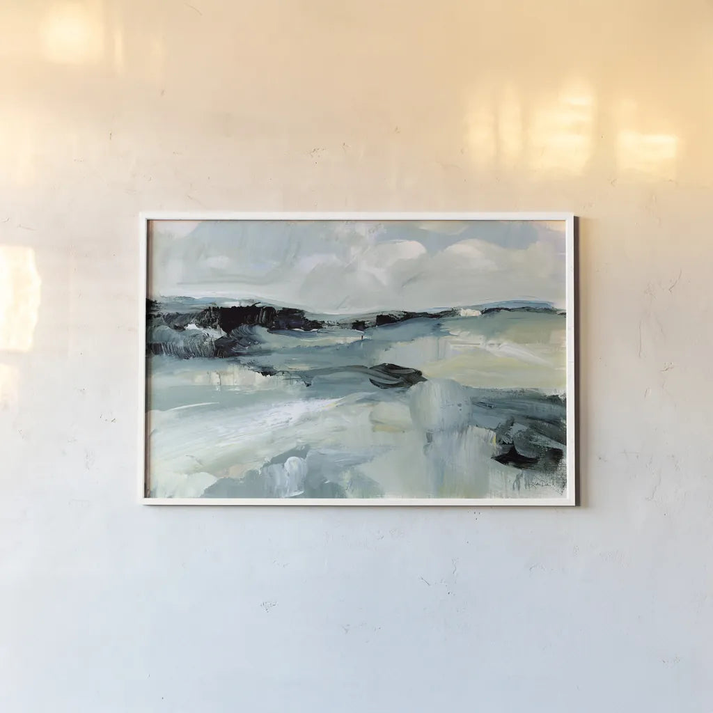 Windswept Landscape by Katrina Pete. shown as a paper print in a white frame. Available as a archival giclee rolled canvas, fine art paper, or poster print. SKU 73250i.