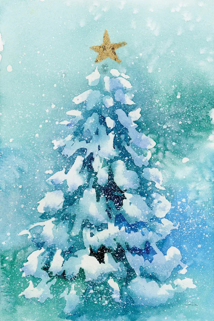 Woodland Christmas Tree by Katrina Pete. SKU 89058h. Archival Giclee Fine art print for wall decor.