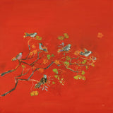 Bird Party by Kellie Day. SKU 56322a. Archival Giclee Fine art print for wall decor.