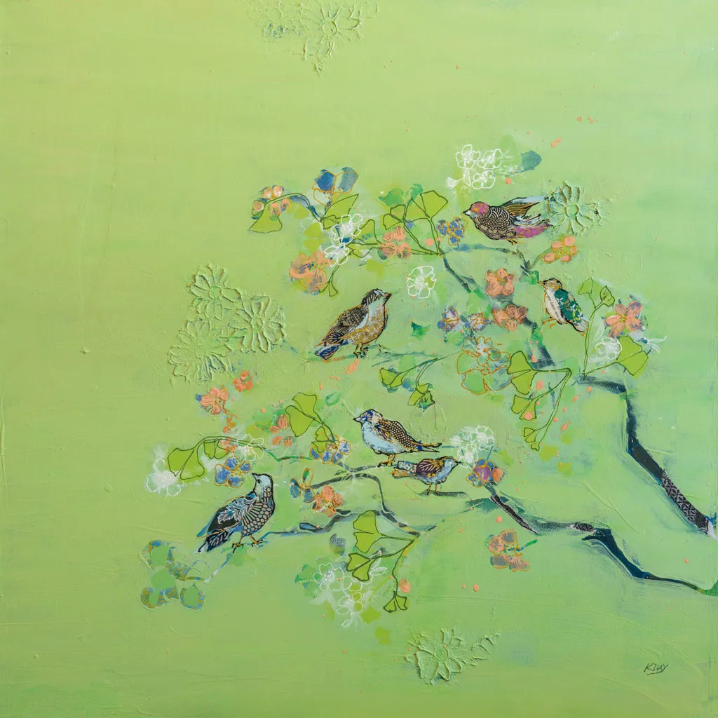 Bird Song by Kellie Day. SKU 56321a. Archival Giclee Fine art print for wall decor.