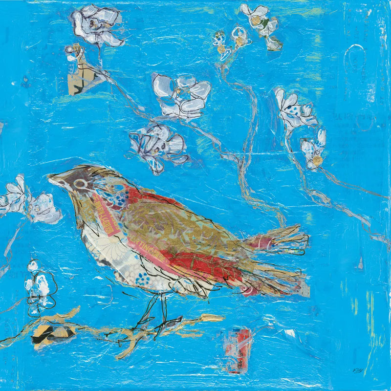 Blue Bird by Kellie Day. SKU 36084a. Archival Giclee Fine art print for wall decor.