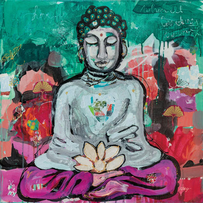 Bold Buddha by Kellie Day. SKU 72827a. Archival Giclee Fine art print for wall decor.