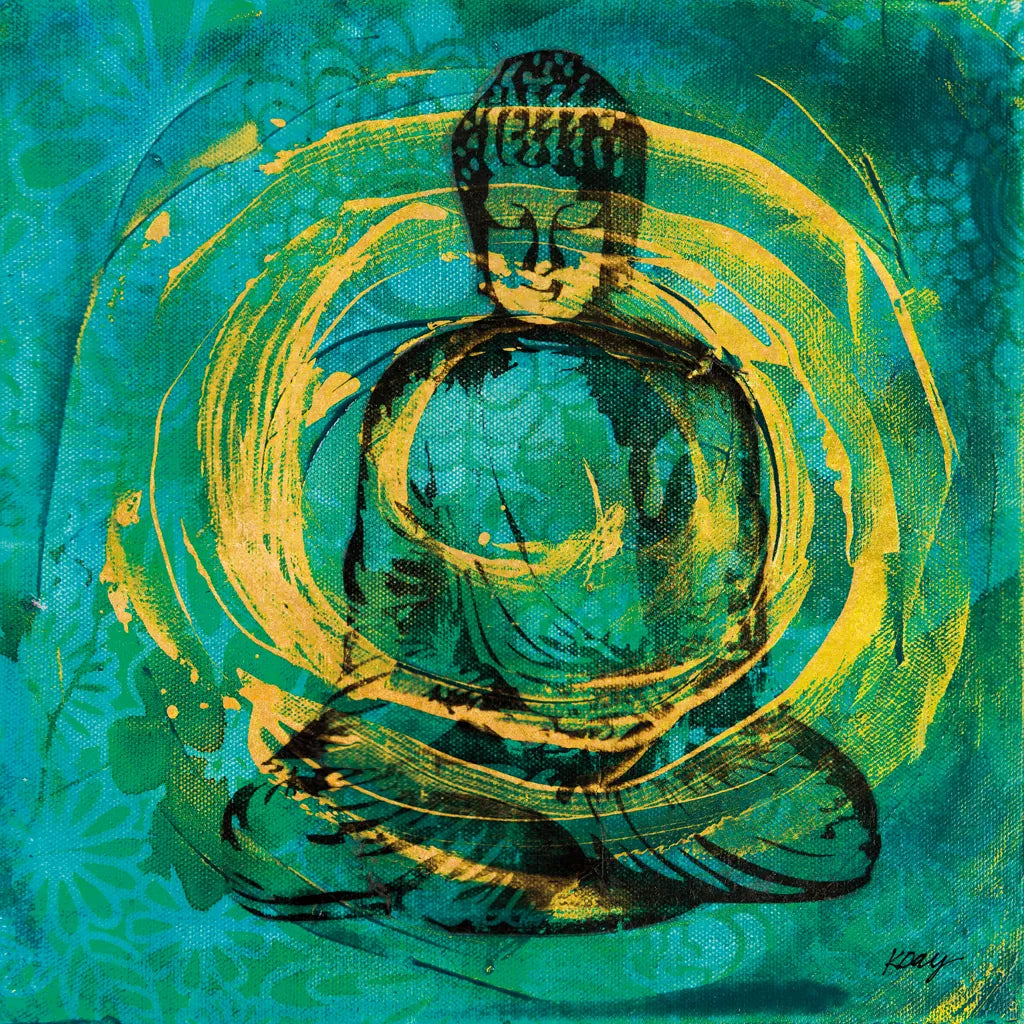 Centered Buddha by Kellie Day. SKU 68653a. Archival Giclee Fine art print for wall decor.