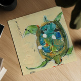 Chentes Turtle by Kellie Day. Shown as a detailed flat fine art print, highlighting archival giclee quality. Available as an archival giclee rolled canvas, fine art paper, or poster print. SKU 27635a.