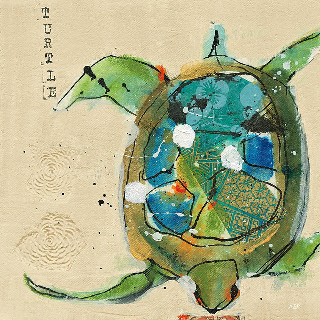 Chentes Turtle Light by Kellie Day. SKU 28181a. Archival Giclee Fine art print for wall decor.