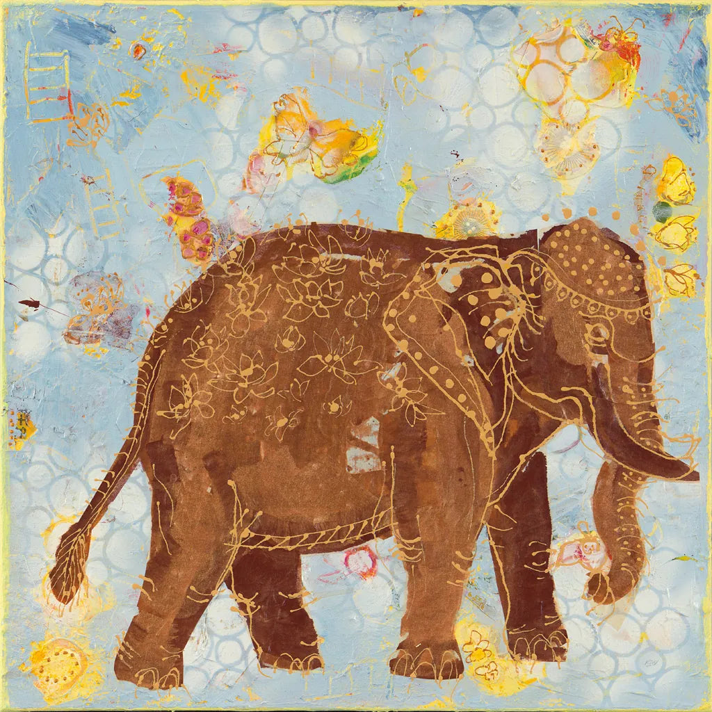 Elephant by Kellie Day. SKU 39677a. Archival Giclee Fine art print for wall decor.