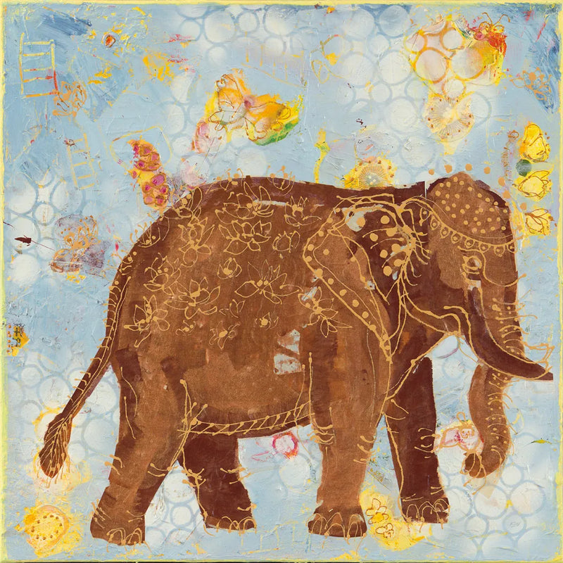 Elephant by Kellie Day. SKU 39677a. Archival Giclee Fine art print for wall decor.
