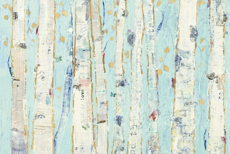 Far From Blue III Gold Leaves by Kellie Day. SKU 24848i. Archival Giclee Fine art print for wall decor.
