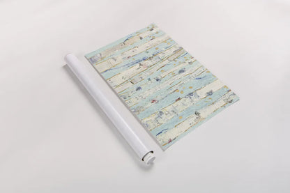 Far From Blue III Gold Leaves by Kellie Day. shown as a rolled paper print. Available as archival giclee rolled canvas, fine art paper, or poster print. SKU 24848i.