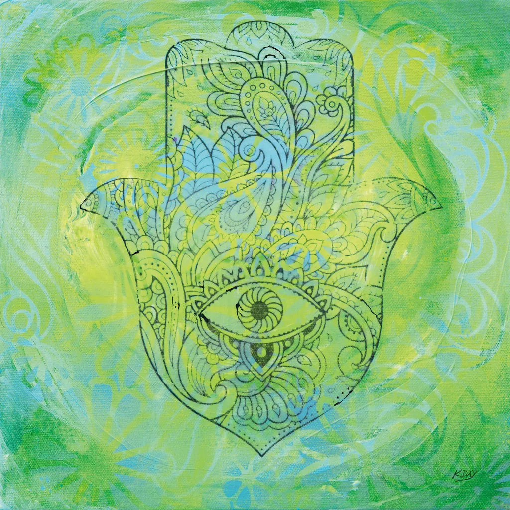 Hamsa Eye by Kellie Day. SKU 70555a. Archival Giclee Fine art print for wall decor.