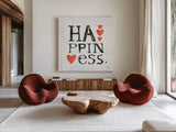 Happiness by Kellie Day. Shown as extra-large giant wall art in a modern living room. Available as an archival giclee rolled canvas, fine art paper, or poster print. SKU 29367a.