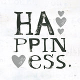 Happiness Gray Hearts by Kellie Day. SKU 31339a. Archival Giclee Fine art print for wall decor.