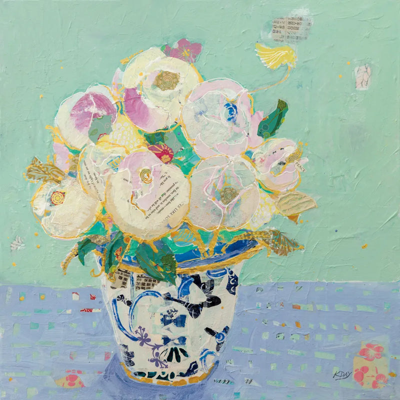 Kristens Peonies by Kellie Day. SKU 70556a. Archival Giclee Fine art print for wall decor.