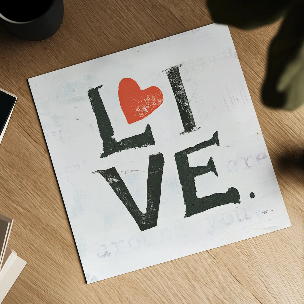 Live by Kellie Day. Shown as a detailed flat fine art print, highlighting archival giclee quality. Available as an archival giclee rolled canvas, fine art paper, or poster print. SKU 29369a.