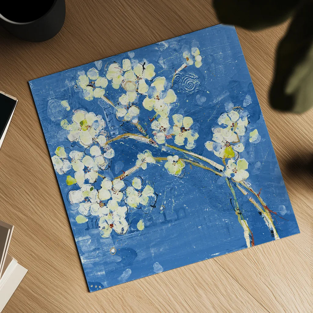 Live Dark Blue by Kellie Day. Shown as a detailed flat fine art print, highlighting archival giclee quality. Available as an archival giclee rolled canvas, fine art paper, or poster print. SKU 36056a.