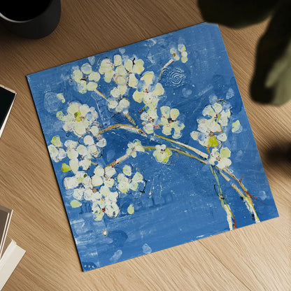 Live Dark Blue by Kellie Day. Shown as a detailed flat fine art print, highlighting archival giclee quality. Available as an archival giclee rolled canvas, fine art paper, or poster print. SKU 36056a.