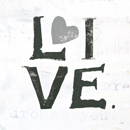 Live Gray Heart by Kellie Day. SKU 31341a. Archival Giclee Fine art print for wall decor.